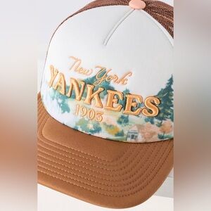 Anthropologie Brown and White Yankees Cap